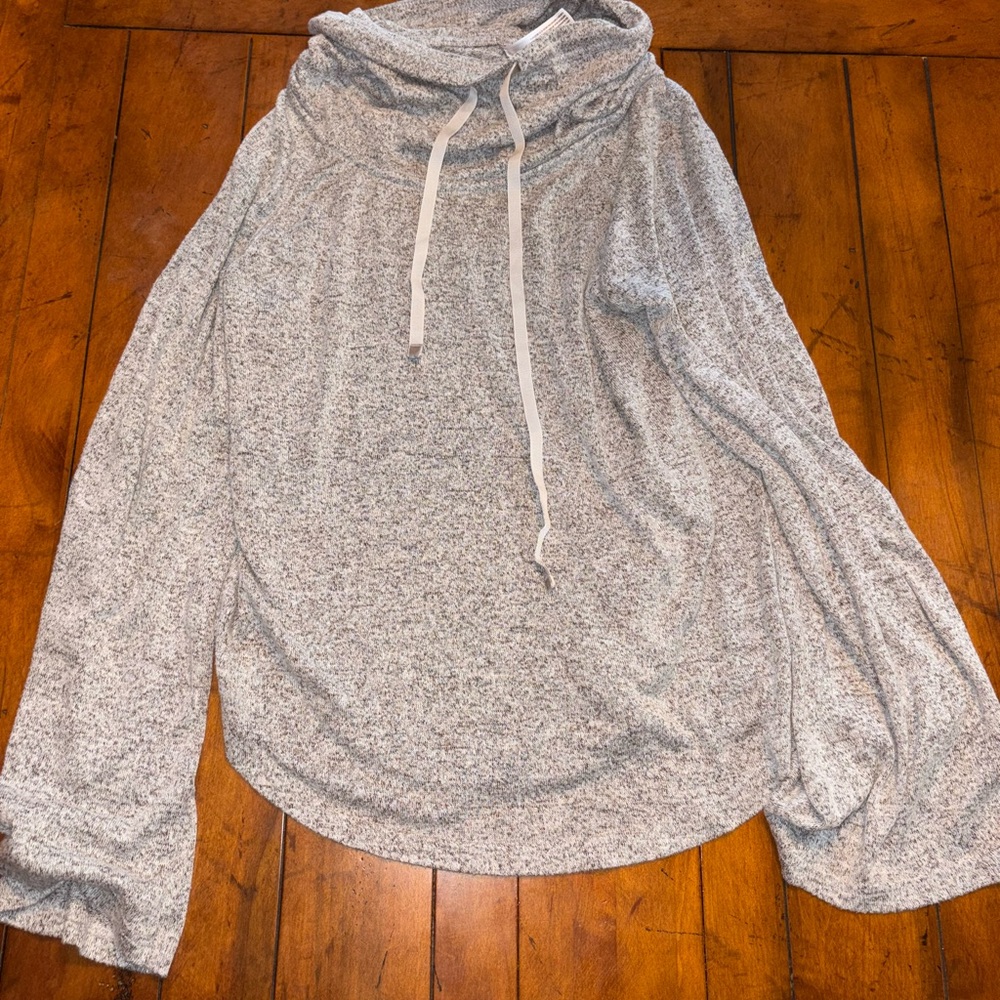 Cowl Neck Heather Gray Knit Top